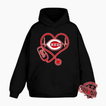 Cincinnati Reds Baseball Nurse Heartbeat Logo Shirt